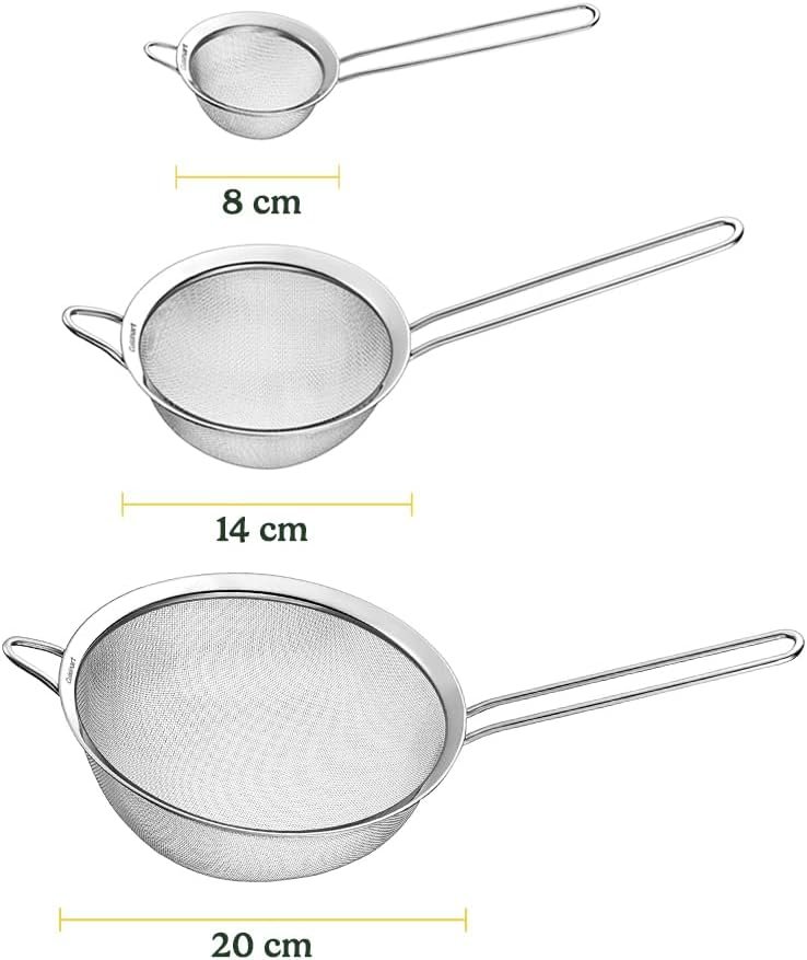 Cuisinart Mesh Strainers, 3 Count (Pack of 1) Set, CTG-00-3MS Silver - Image 3