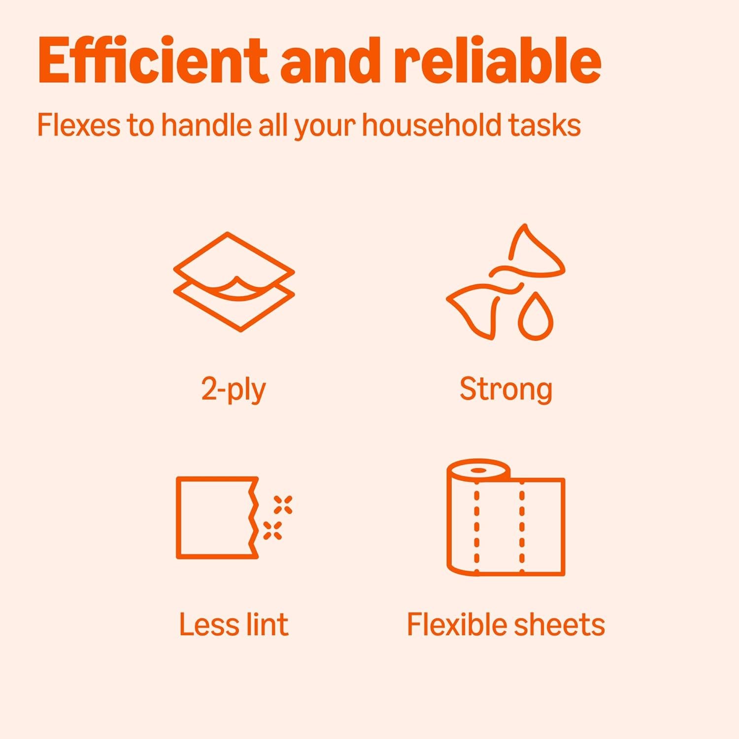 Amazon Basics FSC-Certified 2-Ply Flex-Sheets Paper Towels, 150 Sheets per Roll, 12 Basics Rolls = 32 Regular Rolls - Image 6