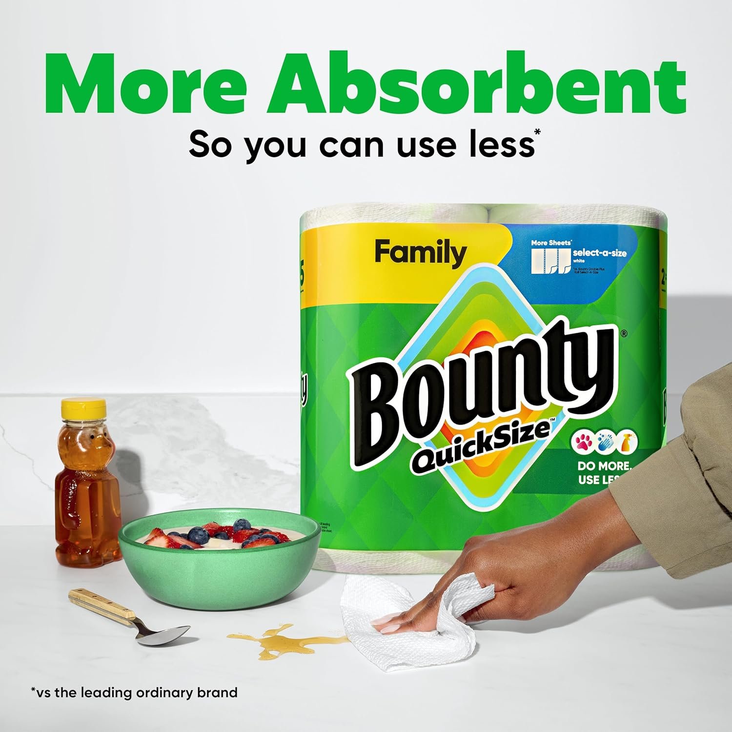 Bounty Quick Size Paper Towels, White, 8 Family Rolls - Image 5