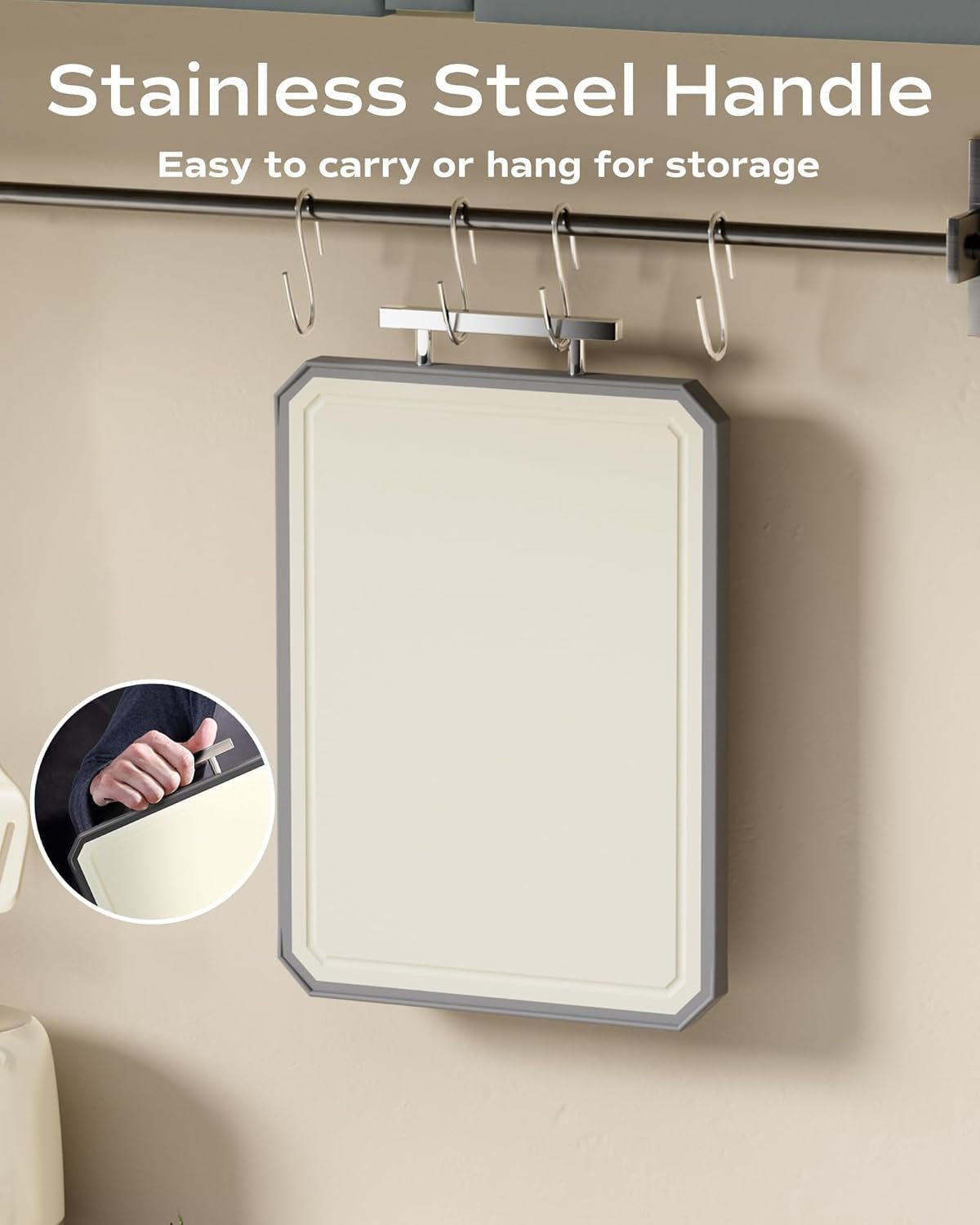 SNOWCLAD Stainless Steel Cutting Board,Double Sided Steel Bread Boards for kitchen,Stainless Steel/Wheat straw pp Large Board for meat,non toxic Chopping,16 * 11 Inch,Dishwasher Safe - Image 6