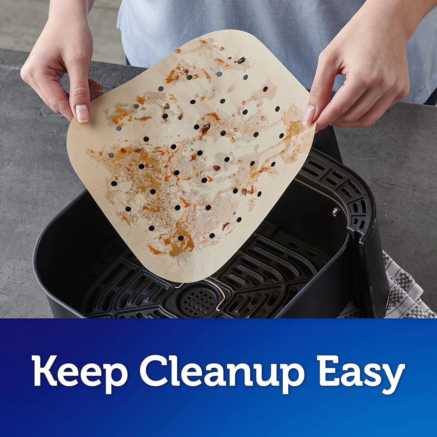 Reynolds Kitchens Air Fryer Liners Disposable, Unbleached Parchment Paper Sheets, 50 Count - Image 8