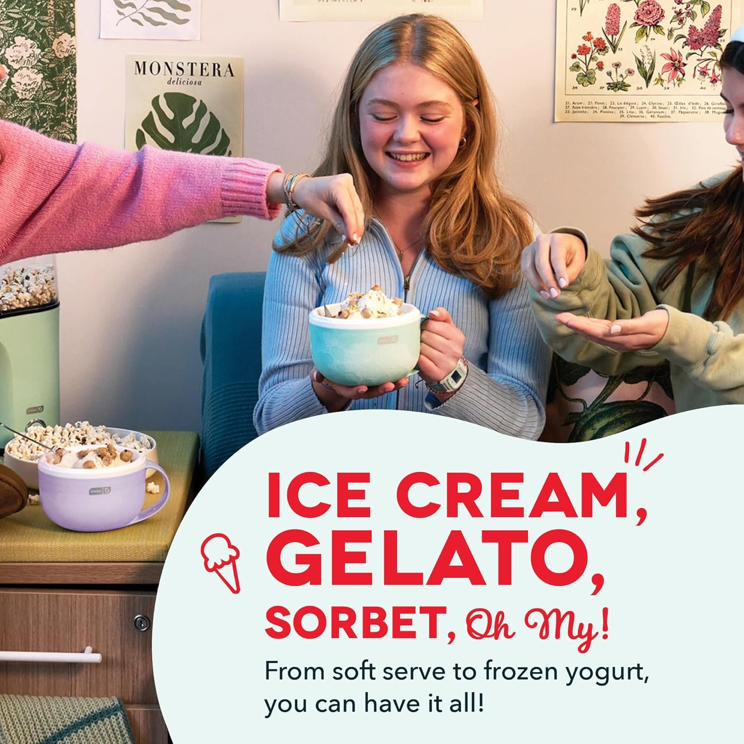 Dash My Mug Ice Cream Maker - Makes Single Serving of Gelato, Frozen Yogurt, Sorbet & More - Easy to Clean & Use - Aqua, 2 Bowls - Image 4