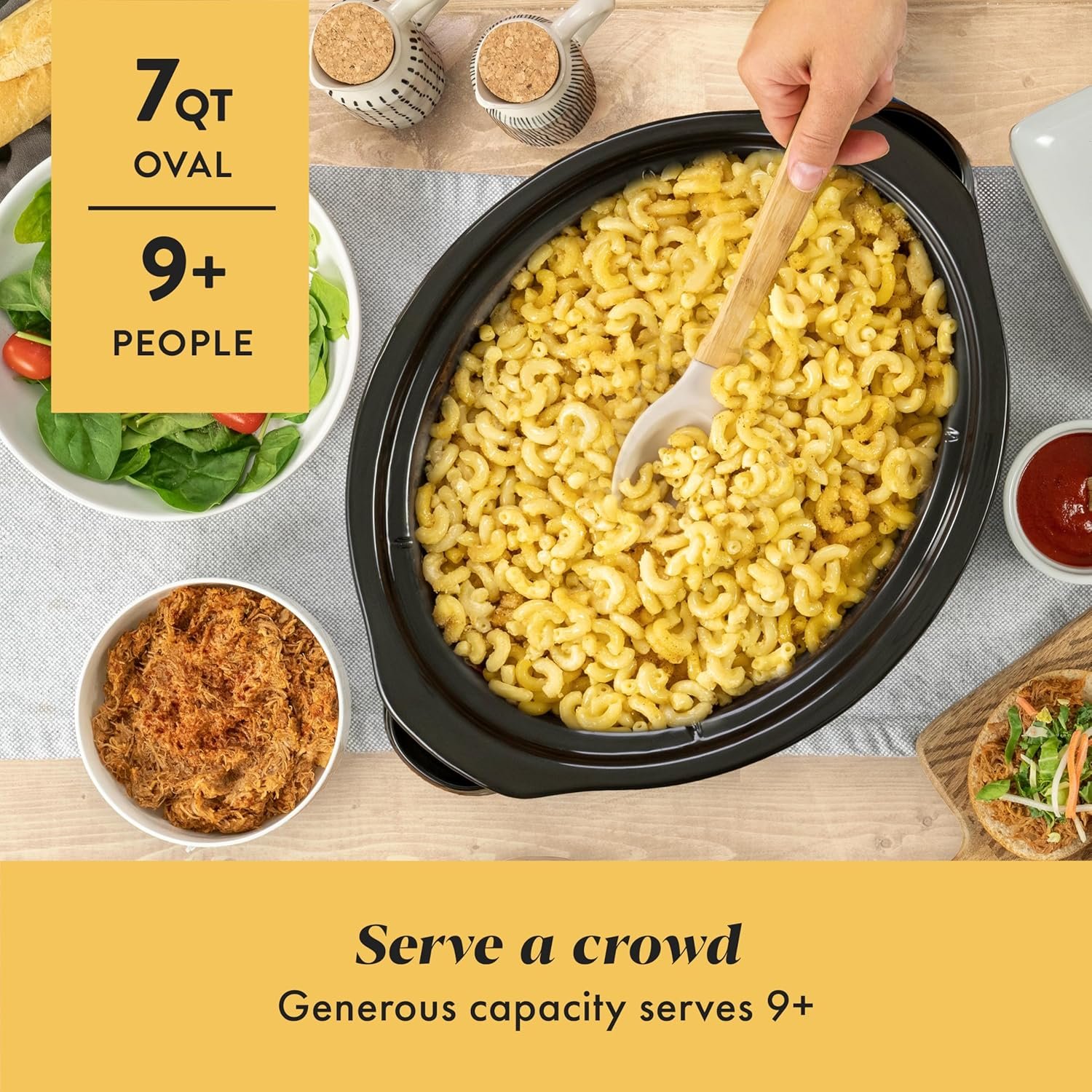 Crock-Pot 7 Quart Oval Manual Slow Cooker, Stainless Steel (SCV700-S-BR), Versatile Cookware for Large Families or Entertaining - Image 3