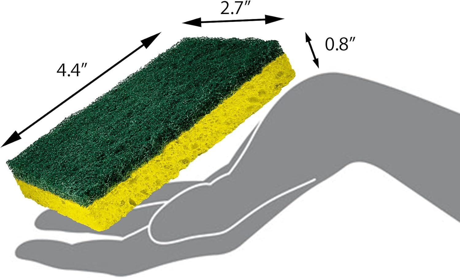 Amazon Basics Heavy Duty Scrub Sponges, Dual-Sided Design, Yellow/Green, 6-Pack - Image 5