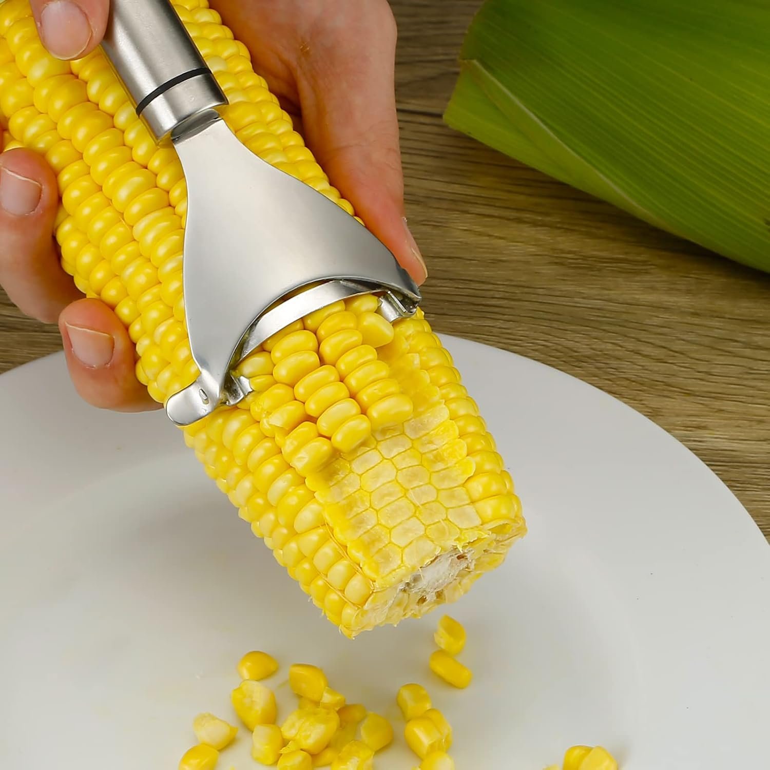 Corn Peeler Stainless Stee Corn Cob Stripper Tool Corn Thresher from the Cob, Removes Corn Kernels From Corn Cobs In Seconds, Kitchen Gadget - Image 3