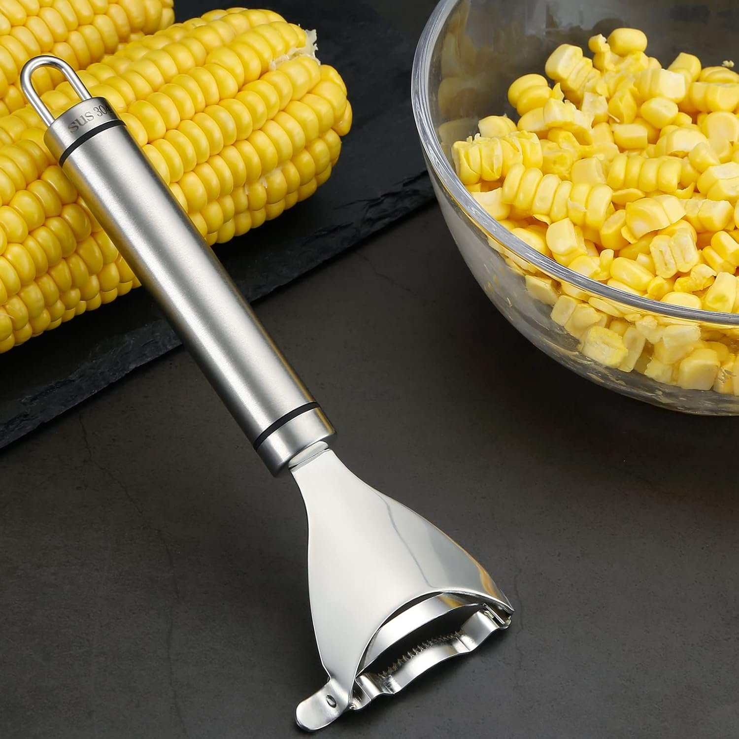 Corn Peeler Stainless Stee Corn Cob Stripper Tool Corn Thresher from the Cob, Removes Corn Kernels From Corn Cobs In Seconds, Kitchen Gadget - Image 6