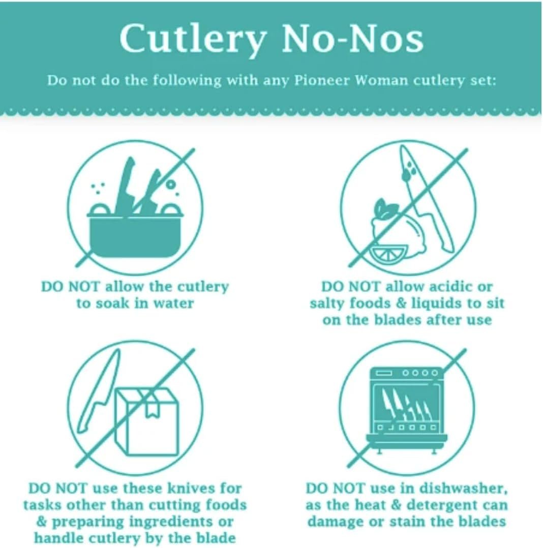 14-Piece Stainless Steel Knife Block Set, Forged High-Alloy Blades, Full-Tang Handles, Acacia Wood Block, Pioneer Woman Gray - Image 4