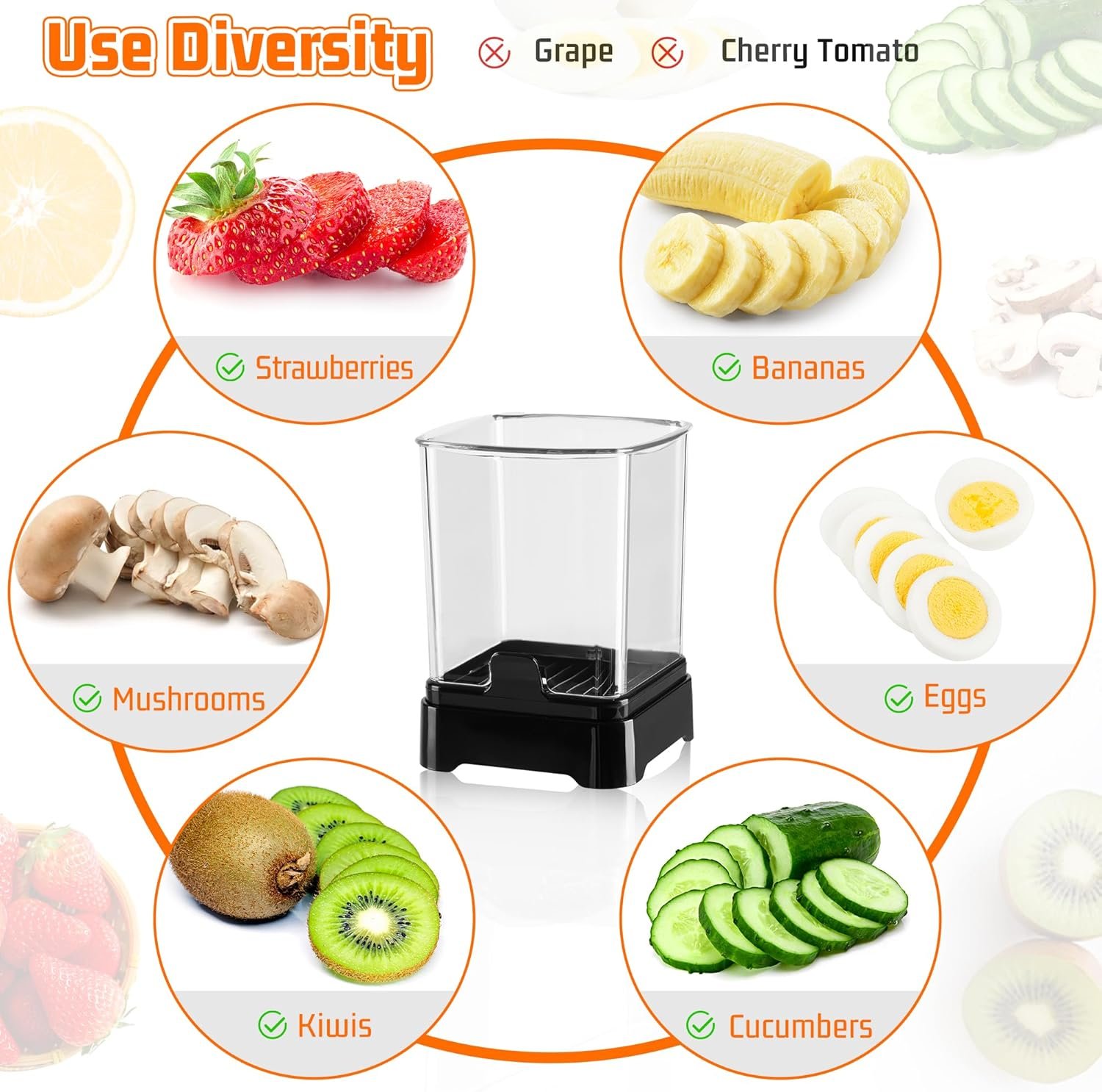 Fruit Slicer Cup for Strawberry, Banana, Hard-Boiled Egg - Detachable Cutter with Push Plate - Rapid & Safe Slicing Kitchen Gadget for Quick Meal Prep (Black) - Image 9