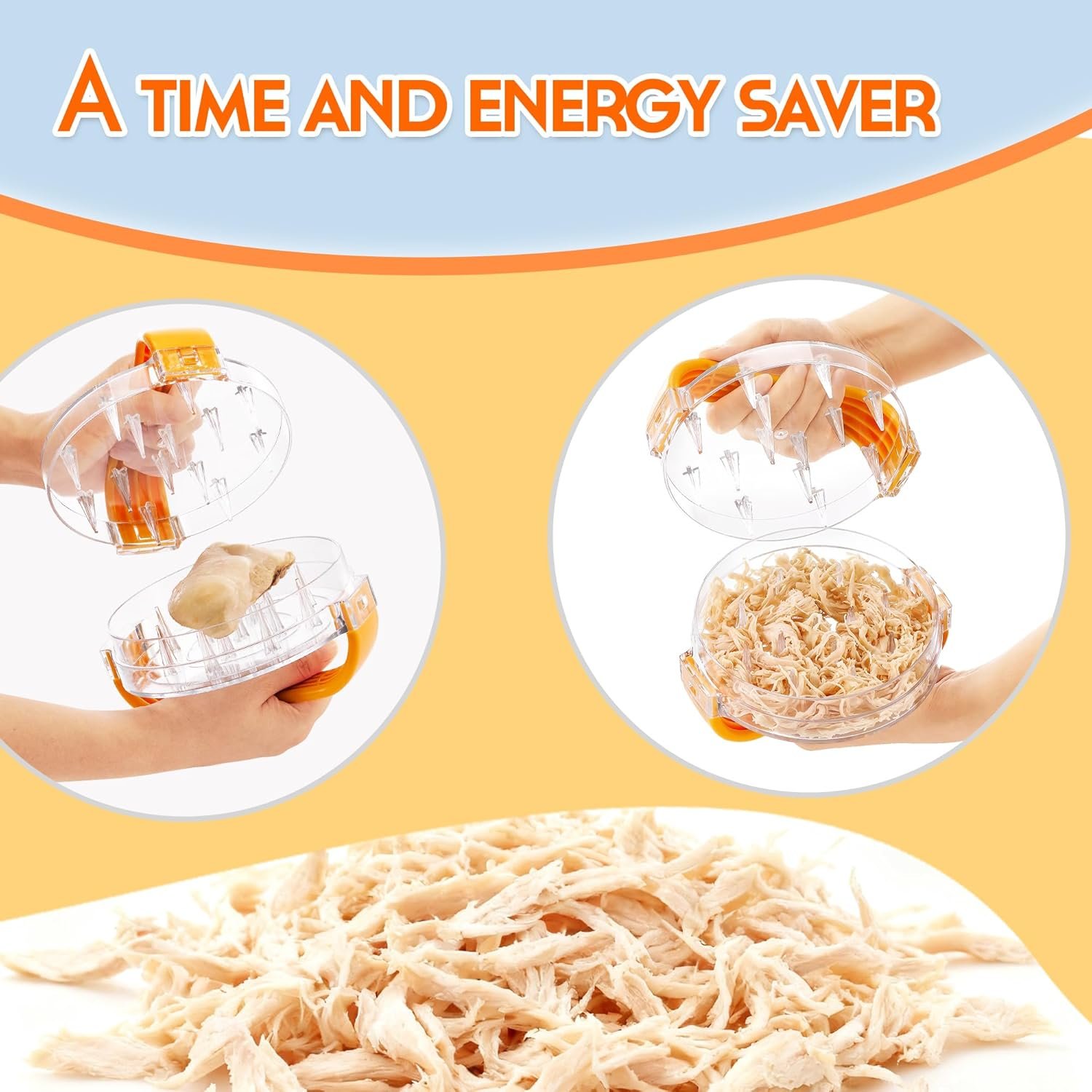 Chicken Shredder - Chicken Breast Shredder Tool Twist, Clear Meat Grinders Shredder Tool Twist for Pork Beef Chicken - BPA Free - Image 6