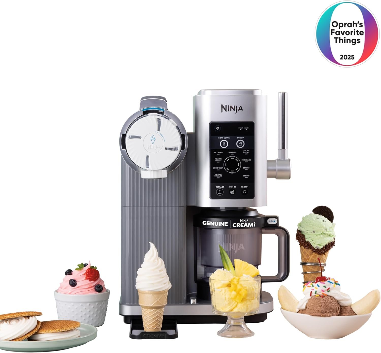 Ninja CREAMi Scoop & Swirl Ice Cream Maker, Soft Serve Desserts, Sorbet, Milkshakes, Frozen Yogurt and More, 13-in-1 Programs, Includes Handle and Two 16 oz 2-in-1 Pints, NC701 - Image 3