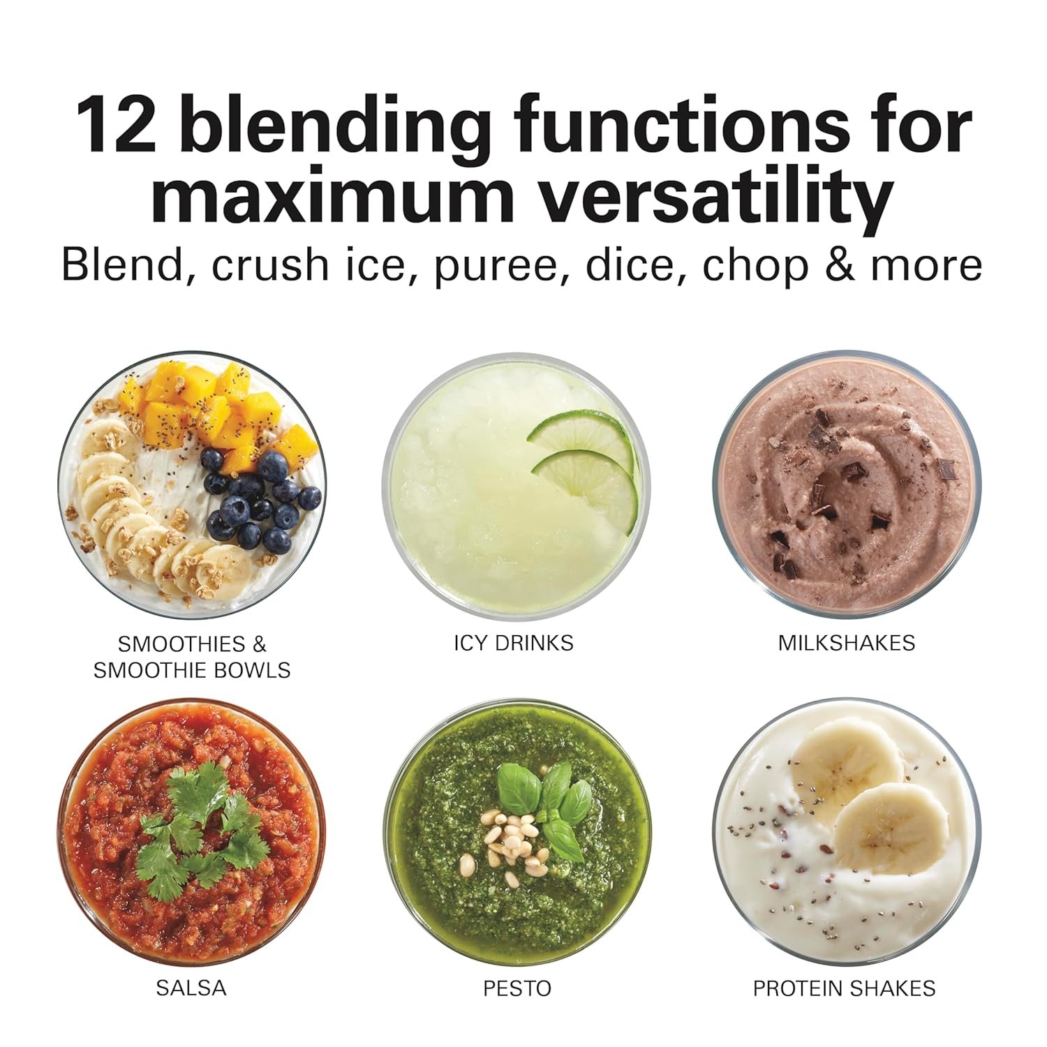 Hamilton Beach Power Elite Wave Action Blender For Smoothies, 40 Oz Glass Jar, 12 Functions Including Puree, Crush Ice, 700 Watts - Black (58148A) - Image 7