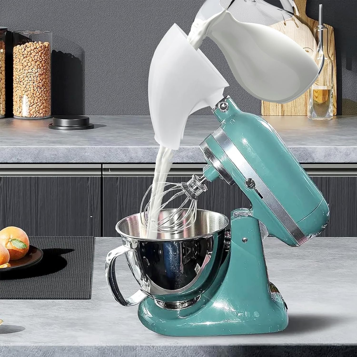 2026 New Flour Funnel for Ktichen Aid Mixer, Easy-Pour Funnel for Dry and Wet Ingredients Like Flour, Sugar and Eggs, Prevents Overflow and Mess for Clean Kitchen Counter, Easy to Clean (White) - Image 4