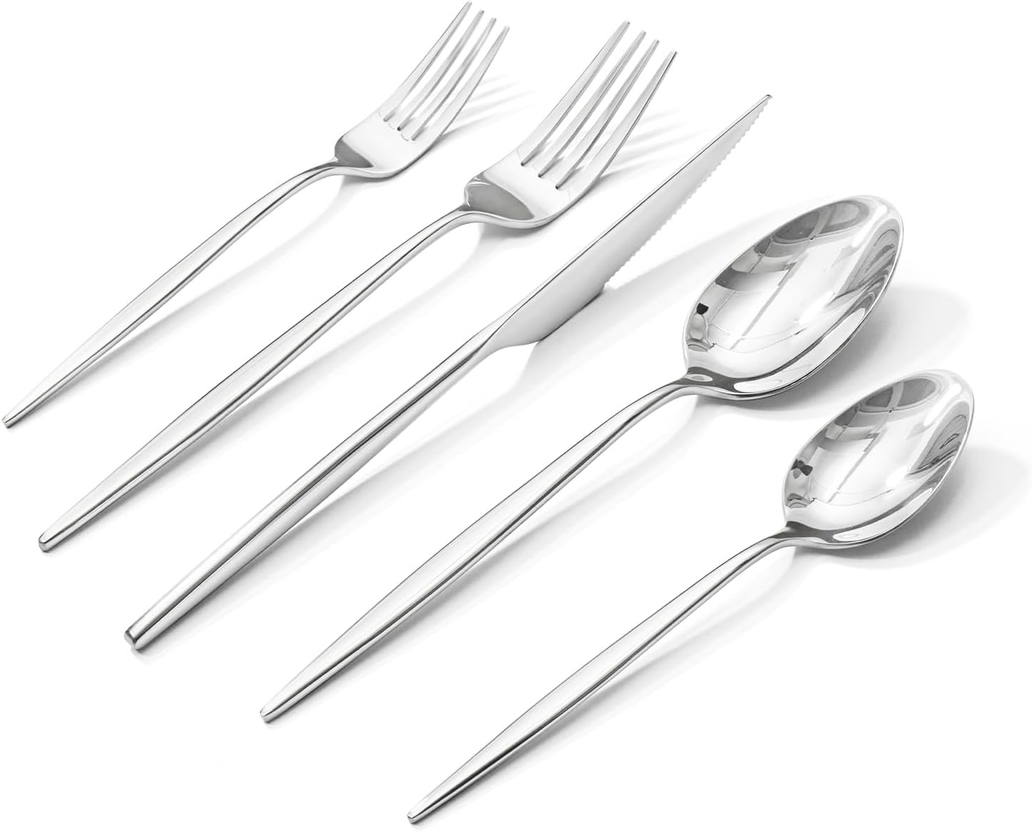 KINGSTONE Silverware Set, 20-Piece Flatware Set Cutlery Set Premium 18/10 Stainless Steel, Tableware Include Forks Knives Spoons for Home Kitchen Restaurant Wedding, Dishwasher Safe - Image 2
