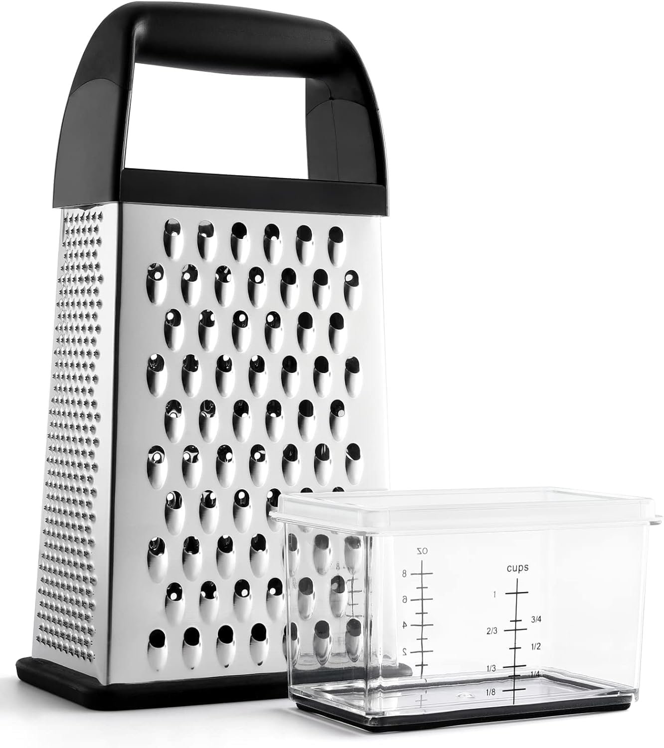 Urbanstrive Cheese Grater With Container Box Grater Stainless Steel Graters for Kitchen Cheese Shredder Parmesan Shredder Kitchen Gadgets Kitchen Tools Kitchen Gifts for Chef Dishwasher Safe Zester - Image 2