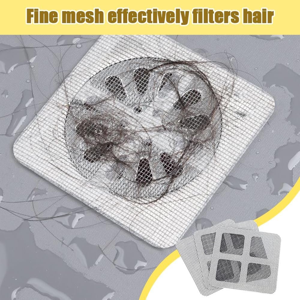Disposable Hair Drain Stickers, 2025 Upgraded Disposable Floor Drain Filter Stickers, Bathroom Shower Drain Protector, Mesh Cover Floor Drain Sticker for Kitchen Bathroom Tub (10) - Image 4