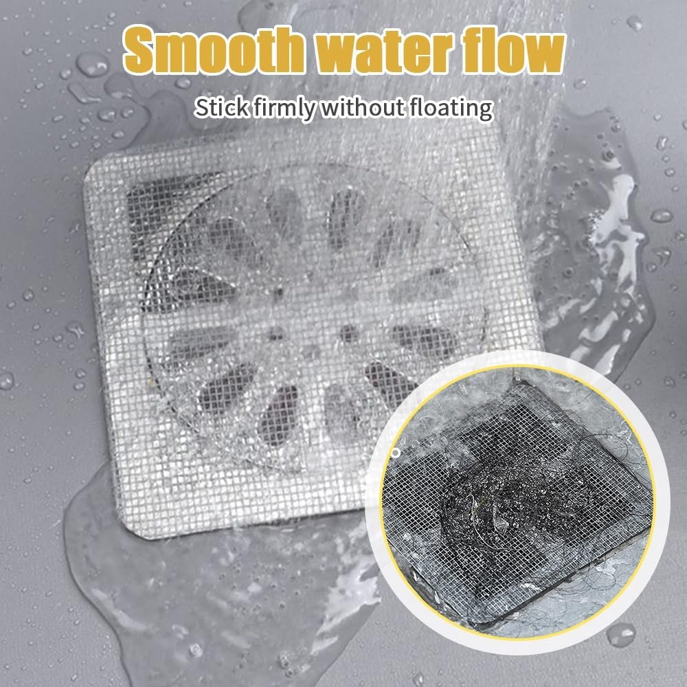 Disposable Hair Drain Stickers, 2025 Upgraded Disposable Floor Drain Filter Stickers, Bathroom Shower Drain Protector, Mesh Cover Floor Drain Sticker for Kitchen Bathroom Tub (10) - Image 5