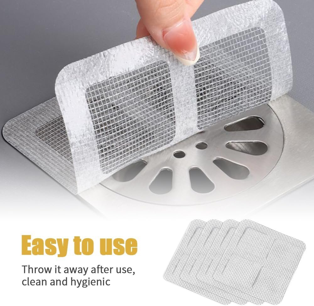 Disposable Hair Drain Stickers, 2025 Upgraded Disposable Floor Drain Filter Stickers, Bathroom Shower Drain Protector, Mesh Cover Floor Drain Sticker for Kitchen Bathroom Tub (10) - Image 6